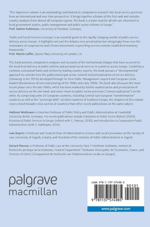 Produktbild: Public and Social Services in Europe