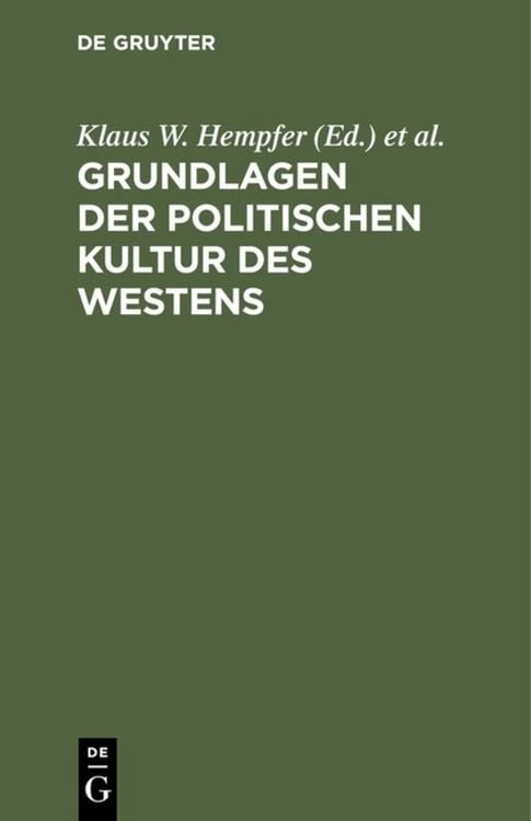Produktbild: Grundlagen der politischen Kultur des Westens