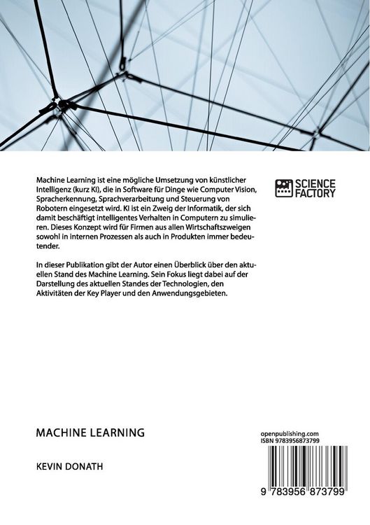 Produktbild: Machine Learning. Eine Analyse des State of the Art
