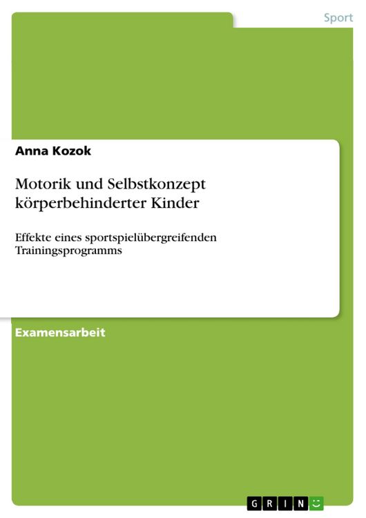 Produktbild: Motorik und Selbstkonzept k&ouml;rperbehinderter Kinder
