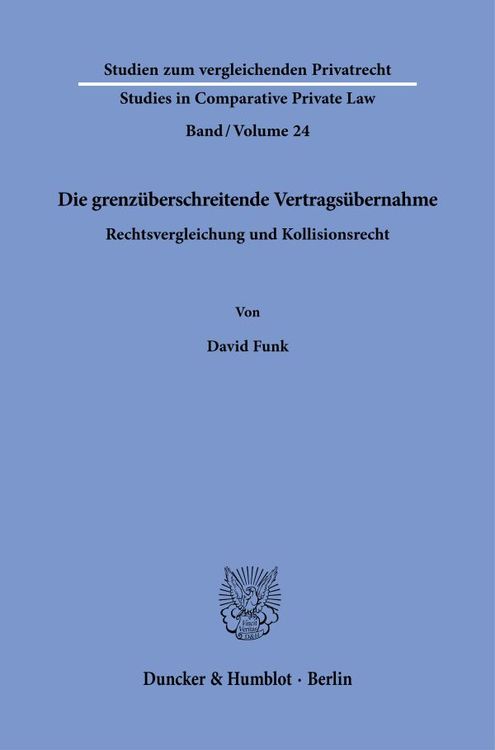 Produktbild: Die grenz&uuml;berschreitende Vertrags&uuml;bernahme