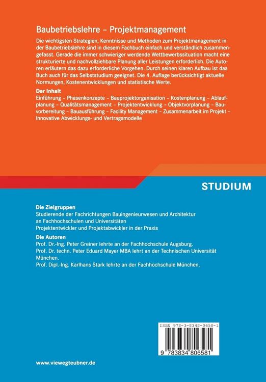Produktbild: Baubetriebslehre - Projektmanagement