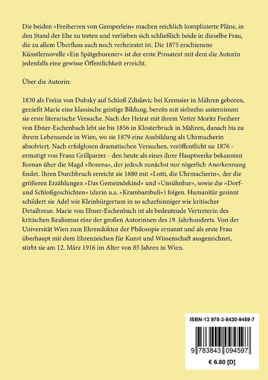 Produktbild: Ein Sp&auml;tgeborner / Die Freiherren von Gemperlein