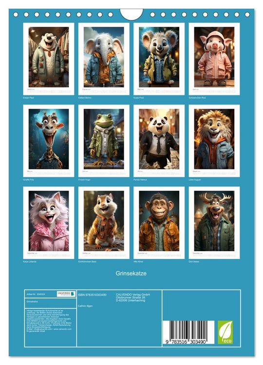 Produktbild: Grinsekatze (Wandkalender 2026 DIN A4 hoch), CALVENDO Monatskalender