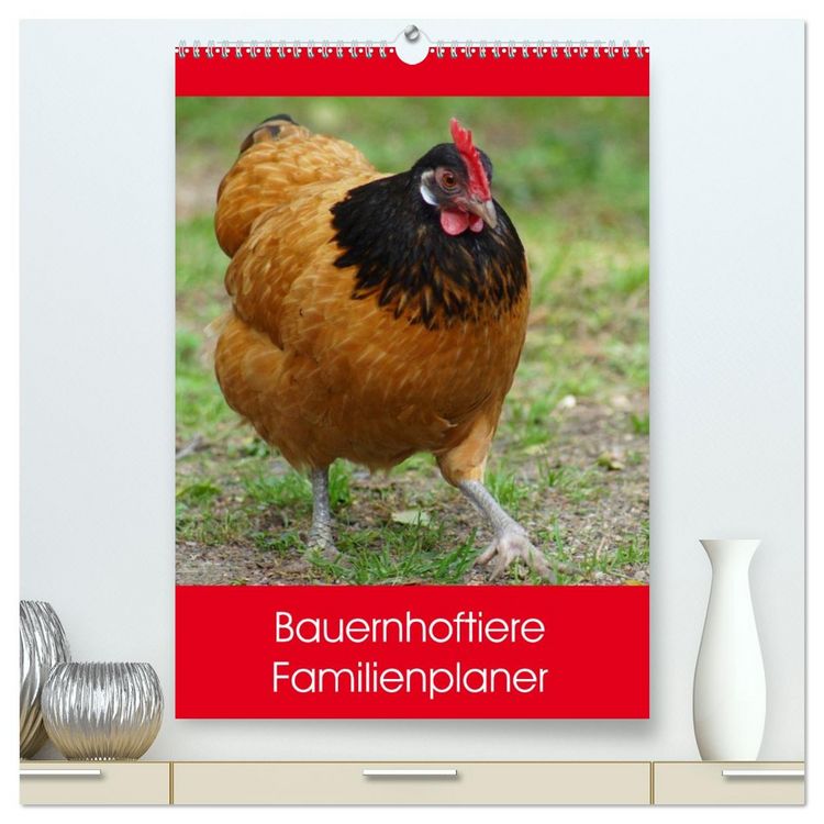 Produktbild: Bauernhoftiere Familienplaner (hochwertiger Premium Wandkalender 2026 DIN A2 hoch), Kunstdruck in Hochglanz