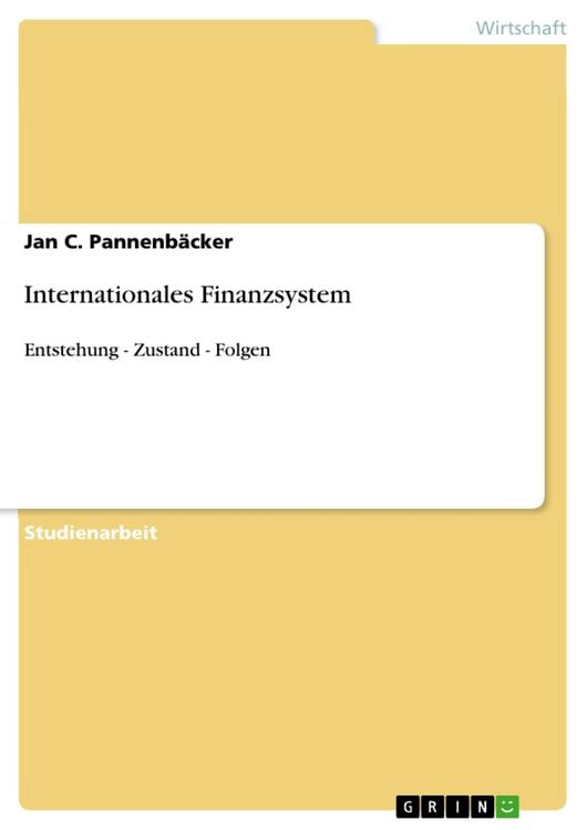 Produktbild: Internationales Finanzsystem