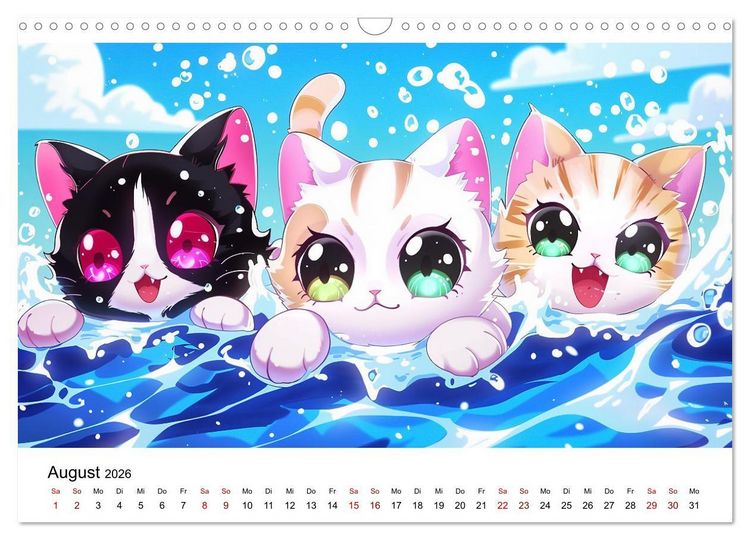 Produktbild: Anime Cats (Wandkalender 2026 DIN A3 quer), CALVENDO Monatskalender