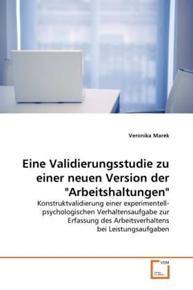 Produktbild: Marek, V: Validierungsstudie zu einer neuen Version der "Arb