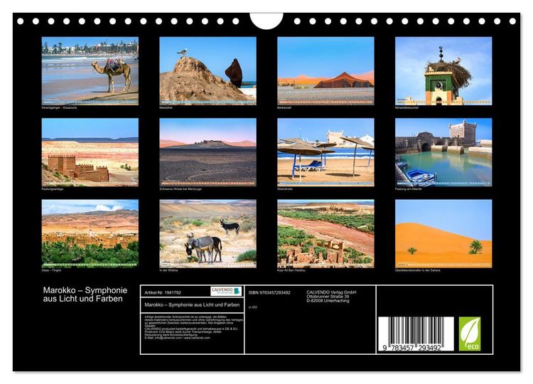 Produktbild: Marokko &ndash; Symphonie aus Licht und Farben (Wandkalender 2026 DIN A4 quer), CALVENDO Monatskalender