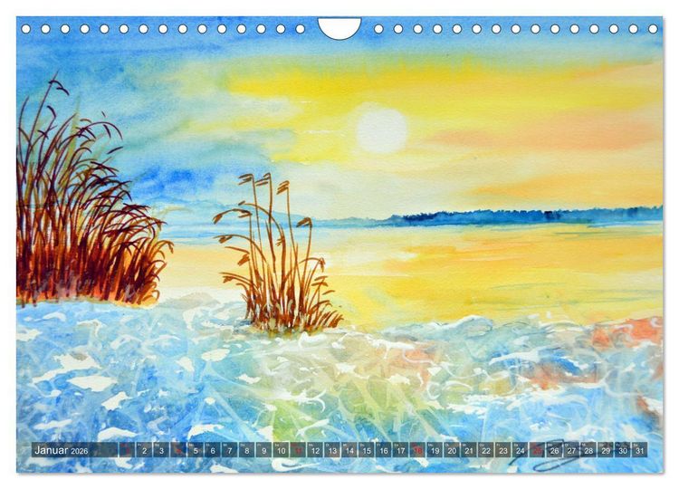 Produktbild: Chiemsee Aquarelle (Wandkalender 2026 DIN A4 quer), CALVENDO Monatskalender