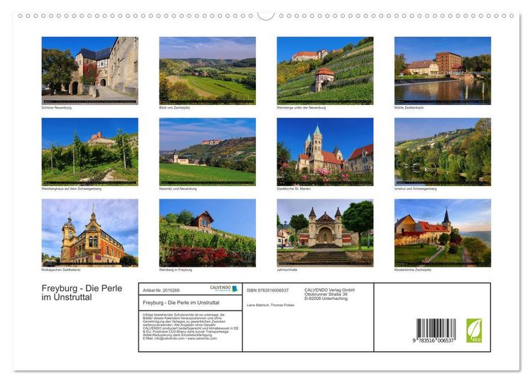 Produktbild: Freyburg - Die Perle im Unstruttal (hochwertiger Premium Wandkalender 2026 DIN A2 quer), Kunstdruck in Hochglanz