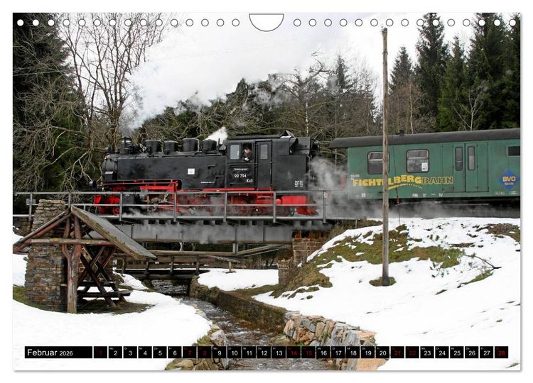Produktbild: Dampfbahnromantik - Dampfbahnen auf schmaler Spur (Wandkalender 2026 DIN A4 quer), CALVENDO Monatskalender