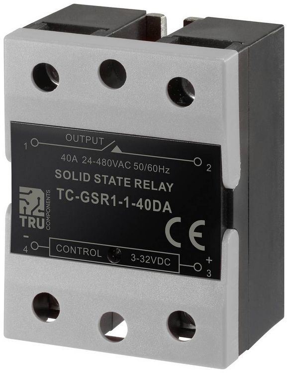 Produktbild: TRU COMPONENTS Halbleiterrelais TC-GSR-1-40DA 40 A Schaltspannung (max.): 480 V/AC Gleichstromschaltung 1 St.