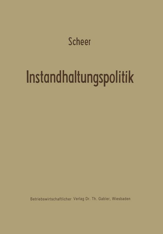 Produktbild: Instandhaltungspolitik