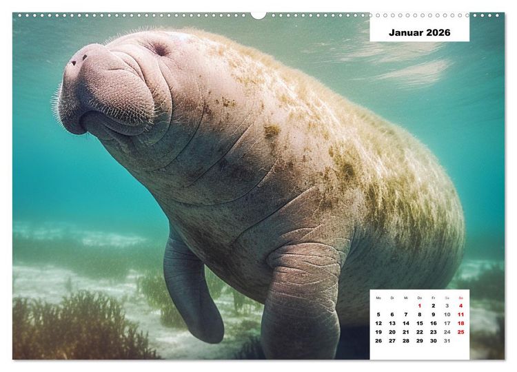 Produktbild: Manatees. Faszinierende Rundschwanzseek&uuml;he (Wandkalender 2026 DIN A2 quer), CALVENDO Monatskalender