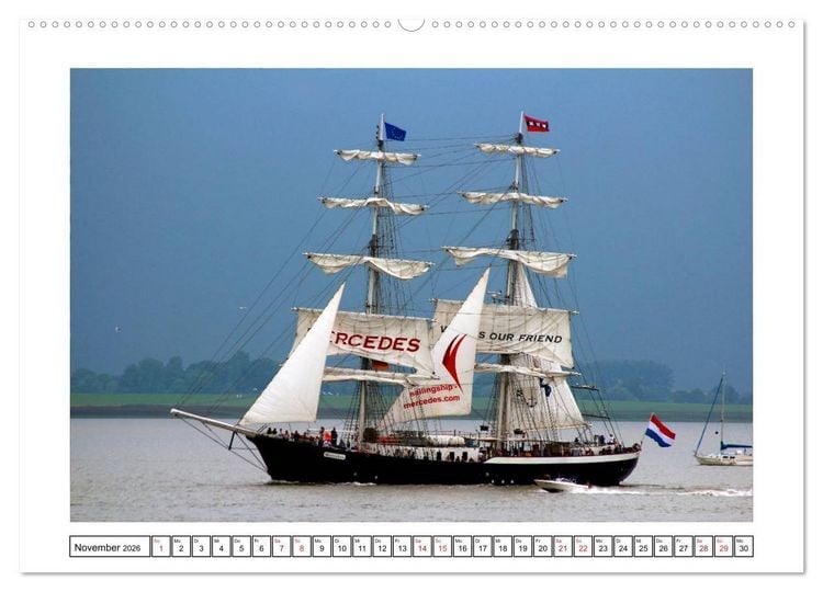 Produktbild: Windjammer - Bremerhaven (Wandkalender 2026 DIN A2 quer), CALVENDO Monatskalender