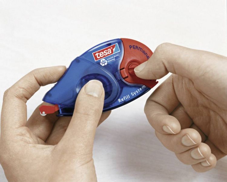 Produktbild: TESA&reg; Kleberoller ecoLogo&reg; Refill permanent Blister, Abroller