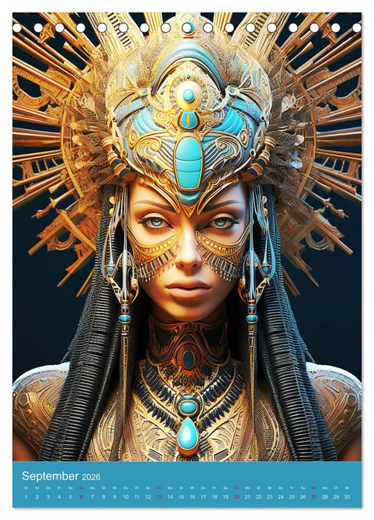 Produktbild: Antike Priesterinnen. Kunstvolle Fantasy-Portraits (Tischkalender 2026 DIN A5 hoch), CALVENDO Monatskalender