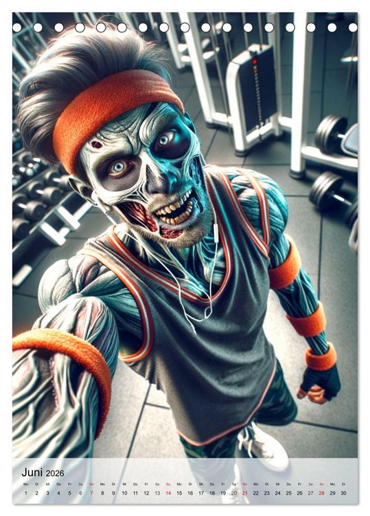 Produktbild: Zombie Selfies - Ein humorvoller Blick auf das untote Dasein (Tischkalender 2026 DIN A5 hoch), CALVENDO Monatskalender