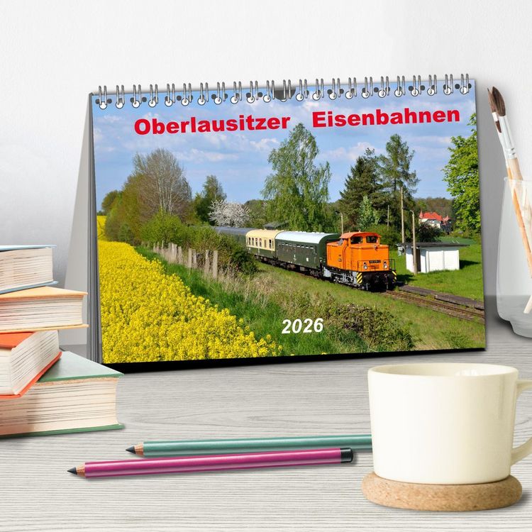 Produktbild: Oberlausitzer Eisenbahnen 2026 (Tischkalender 2026 DIN A5 quer), CALVENDO Monatskalender