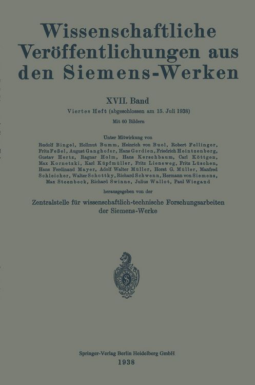 Produktbild: Wissenschaftliche Ver&ouml;ffentlichungen aus den Siemens-Werken