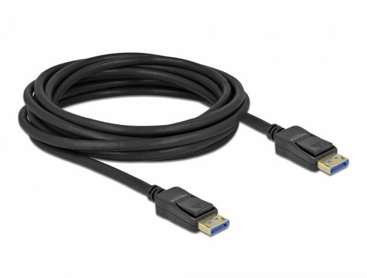 Produktbild: Delock DisplayPort Anschlusskabel DisplayPort Stecker 5 m Schwarz 80264 10K UHD, vergoldete Steckkontakte, dreifach geschirmt DisplayPort-Kabel