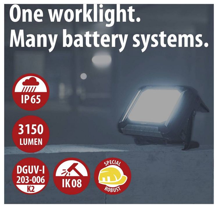 Produktbild: Brennenstuhl Multi Battery 3000 MA Akku-Baustrahler 27 W 3150 lm Tageslichtwei&szlig; 1173700007