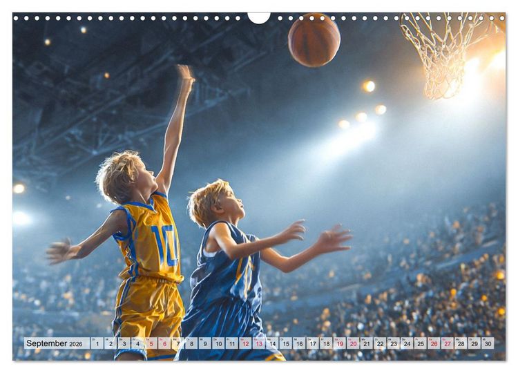 Produktbild: Basketball - Kids in Action (Wandkalender 2026 DIN A3 quer), CALVENDO Monatskalender