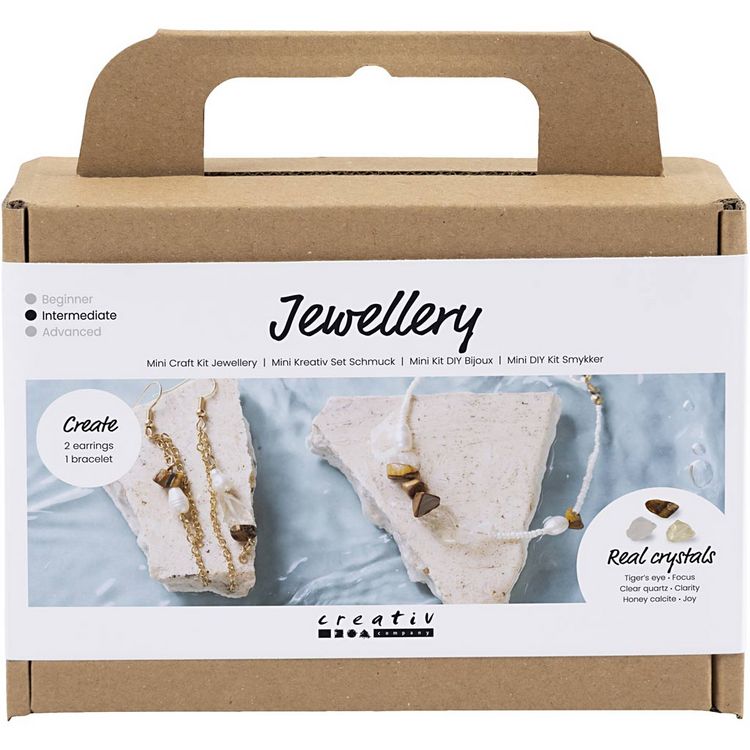 Produktbild: Creativ Company DIY Sets Beads Mini Kreativ Set Schmuck, Halskette und Ohrringe aus Kristallen, Kreativ Box