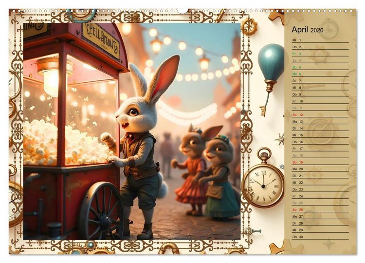 Produktbild: Hopp, Hopp durchs Zahnradland (Wandkalender 2026 DIN A2 quer), CALVENDO Monatskalender