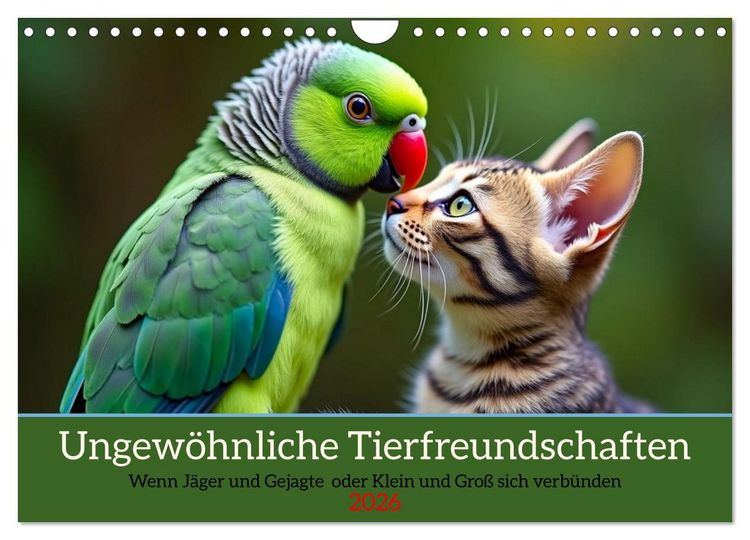 Produktbild: Ungew&ouml;hnliche Tierfreundschaften (Wandkalender 2026 DIN A4 quer), CALVENDO Monatskalender