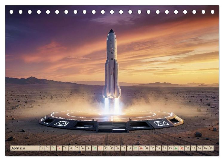 Produktbild: Wettrennen ins All (Tischkalender 2027 DIN A5 quer), CALVENDO Monatskalender