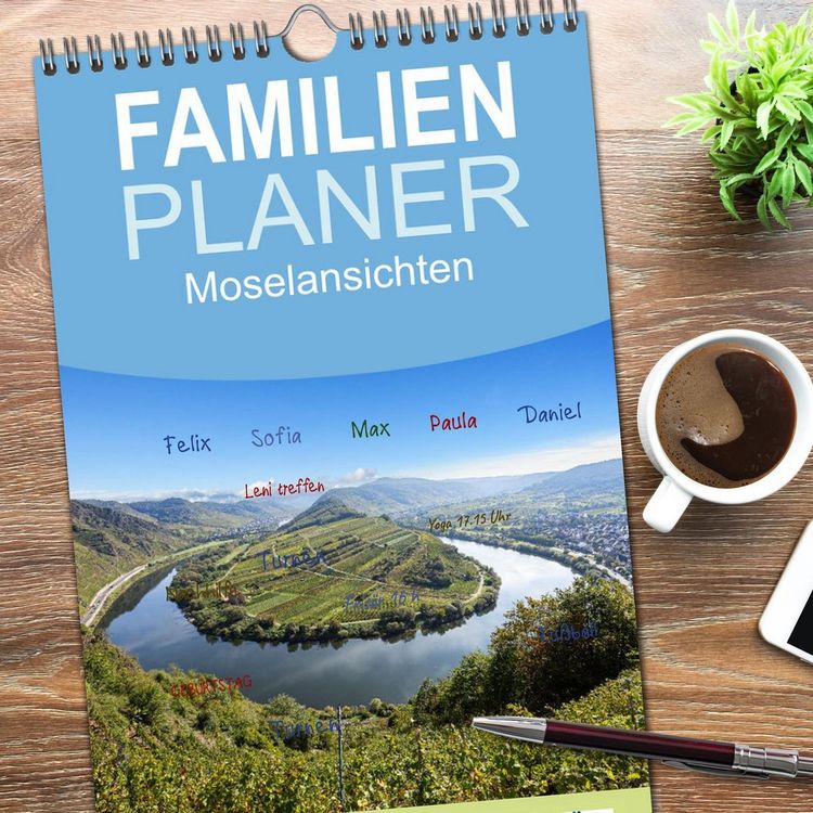 Produktbild: Familienplaner 2026 - Moselansichten mit 5 Spalten (Wandkalender, 21 x 45 cm) CALVENDO