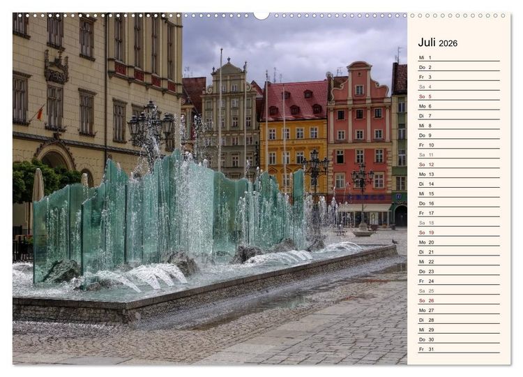 Produktbild: Breslau - Schlesiens Herz an der Oder (hochwertiger Premium Wandkalender 2026 DIN A2 quer), Kunstdruck in Hochglanz