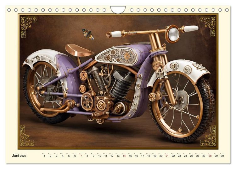 Produktbild: Motorr&auml;der im Steampunk-Style (Wandkalender 2026 DIN A4 quer), CALVENDO Monatskalender