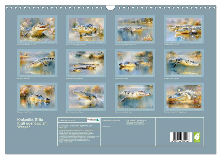 Produktbild: Krokodile. Stille Kraft irgendwo am Wasser (Wandkalender 2027 DIN A3 quer), CALVENDO Monatskalender