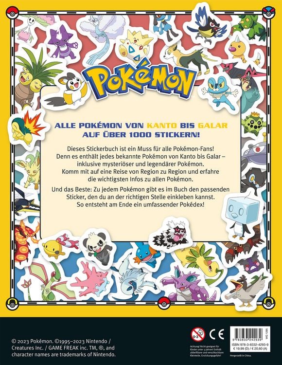 Produktbild: Pok&eacute;mon: Das gro&szlig;e Stickerbuch mit allen Regionen von Kanto bis Galar