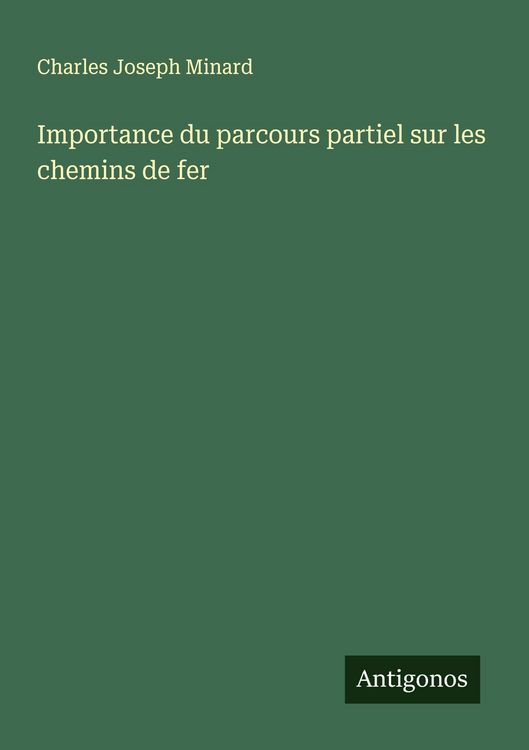 Produktbild: Importance du parcours partiel sur les chemins de fer