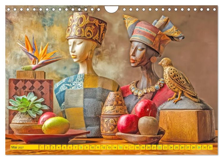 Produktbild: Afrikanische Stillleben - Der afrikanischen Kunst nachempfunden (Wandkalender 2027 DIN A4 quer), CALVENDO Monatskalender