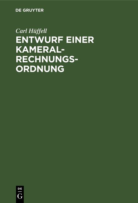 Produktbild: Entwurf einer Kameral-Rechnungs-Ordnung