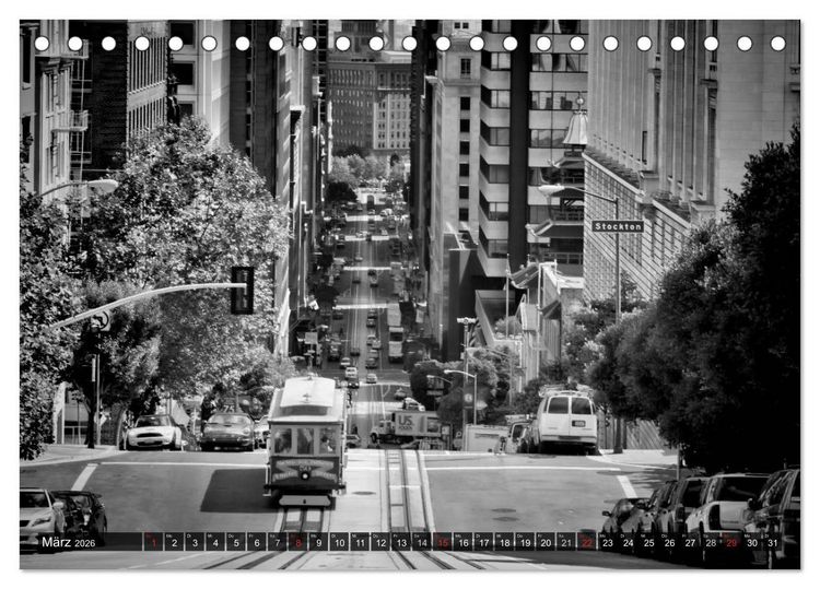 Produktbild: SAN FRANCISCO Monochrome Ansichten (Tischkalender 2026 DIN A5 quer), CALVENDO Monatskalender