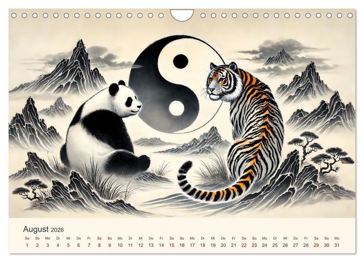Produktbild: Yin und Yang der Wesen - Asiatische Mythen im Gleichgewicht (Wandkalender 2026 DIN A4 quer), CALVENDO Monatskalender