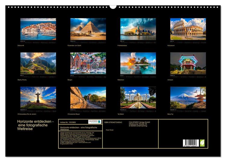 Produktbild: Horizonte entdecken - eine fotografische Weltreise (Wandkalender 2026 DIN A2 quer), CALVENDO Monatskalender