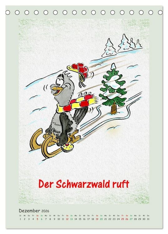 Produktbild: Bollenhut Cartoons (Tischkalender 2026 DIN A5 hoch), CALVENDO Monatskalender