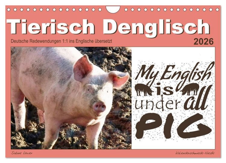 Produktbild: Tierisch Denglisch (Wandkalender 2026 DIN A4 quer), CALVENDO Monatskalender