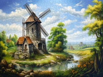 Produktbild: CALVENDO Puzzle Windm&uuml;hle im Sommer | 2000 Teile Lege-Gr&ouml;&szlig;e 90x67cm Foto-Puzzle f&uuml;r gl&uuml;ckliche Stunden