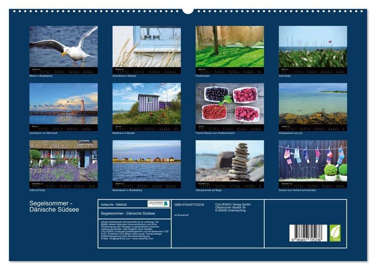 Produktbild: Segelsommer - D&auml;nische S&uuml;dsee (hochwertiger Premium Wandkalender 2026 DIN A2 quer), Kunstdruck in Hochglanz
