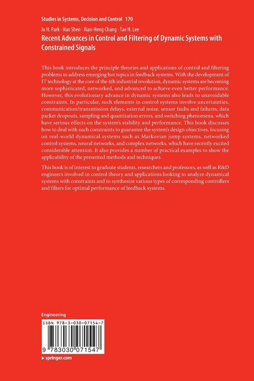 Produktbild: Recent Advances in Control and Filtering of Dynamic Systems with Constrained Signals