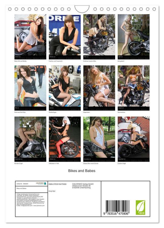Produktbild: Bikes and Babes (Wandkalender 2026 DIN A4 hoch), CALVENDO Monatskalender