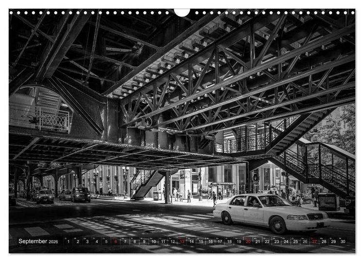 Produktbild: CHICAGO Monochrom (Wandkalender 2026 DIN A3 quer), CALVENDO Monatskalender